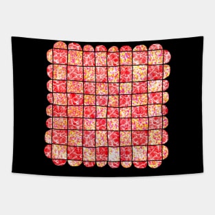 Checkered red red decorative holidays square Tapestry