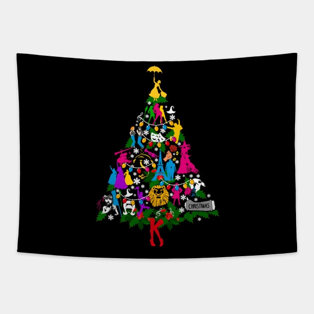 Ugly Broadway Christmas Tree Tapestry by KsuAnn