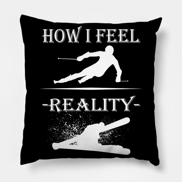 How I Feel Skiing Ski Drivers Winter Sports Pillow by Hariolf´s Mega Store