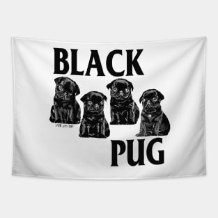 Black Pug Tapestry