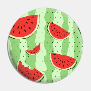 Watermelons with a green background Pin