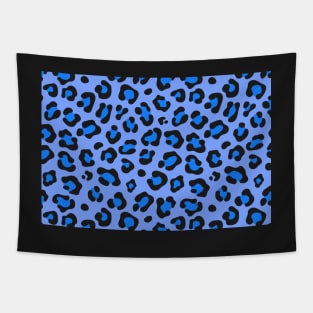 Blue leopard, animal pattern print Tapestry