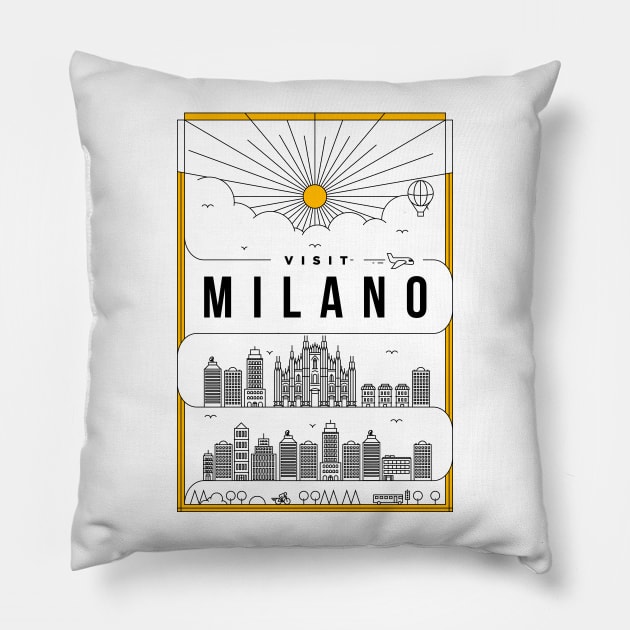 Milano Minimal Lineal Poster Pillow by kursatunsal