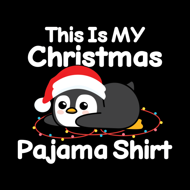 This Is My Christmas Pajama Funny Penguin Christmas Lights Gift by GIFTEE21