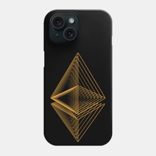 Ethereum crypto gold modern typography art gift Phone Case