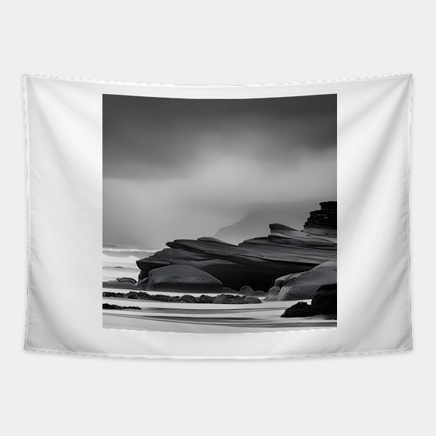 Victorian Coastal Rocks Photo Tapestry by druidwolfart