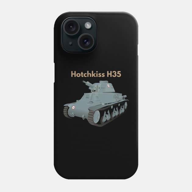 Hotchkiss H35 WW2 French Tank Phone Case by NorseTech