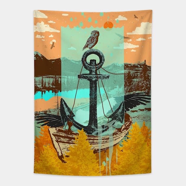 ANCHOR OWL Tapestry by Showdeer