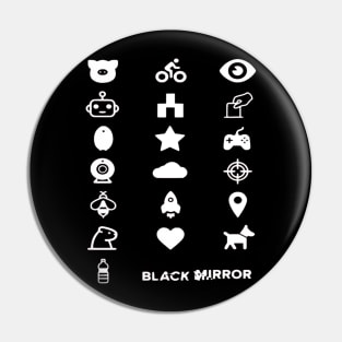 Black Mirror Icons Pin