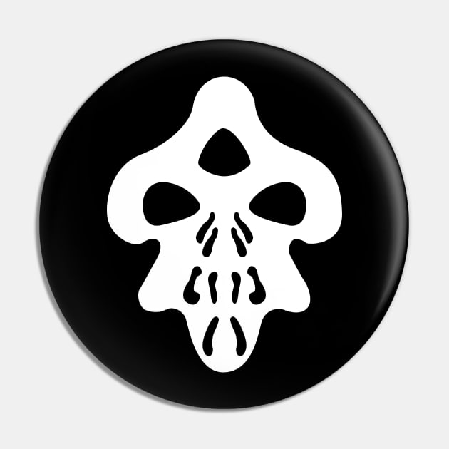 AtSaB Alien Skull White Pin by amongstarsbones