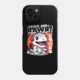 Rock & Rawr Kawaii Dinosaur T-Rex Music Japanese Style Phone Case
