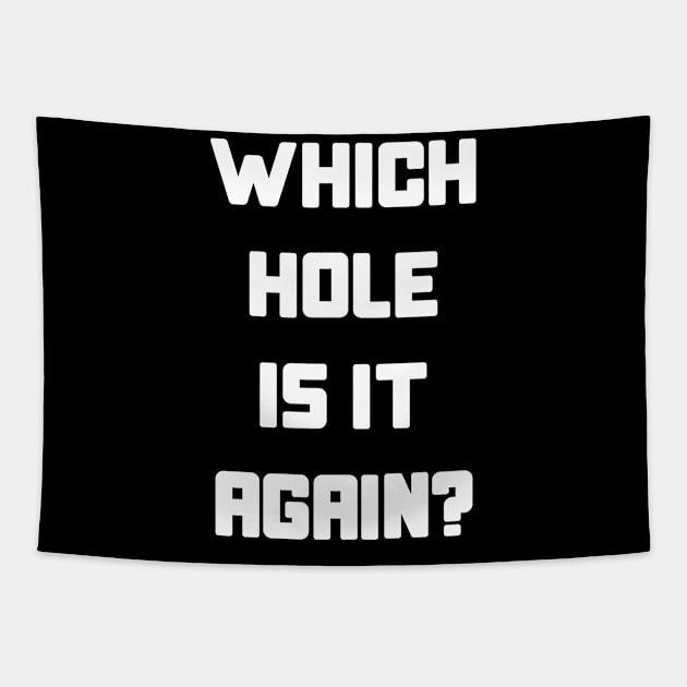 Which Hole Is It Again? Tapestry by GraphicsGarageProject