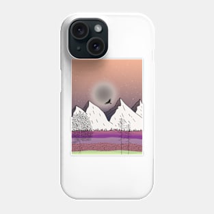 Wanderlust peach sky silver moon Phone Case