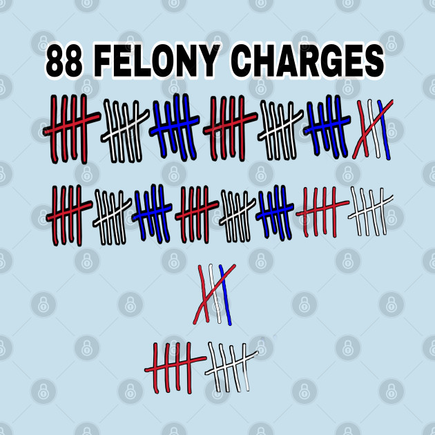 88 FELONY CHARGES - Red, White & Blue - Back by SubversiveWare