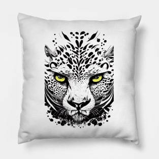 Cheetah Wild Animal Nature Illustration Art Tattoo Pillow