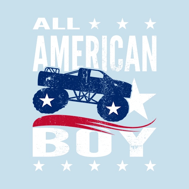 ALL AMERICAN BOY with TRUCK Red White Blue by Scarebaby