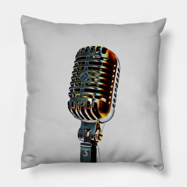 Vintage Microphone Pillow by fulya