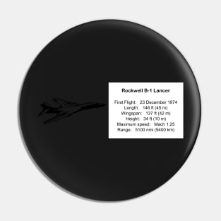 Rockwell B-1 Lancer - Black Info Mug Design Pin