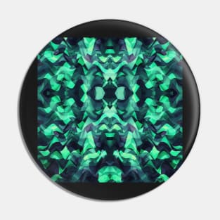 Abstract Surreal Chaos theory in Modern poison turquoise green Pin