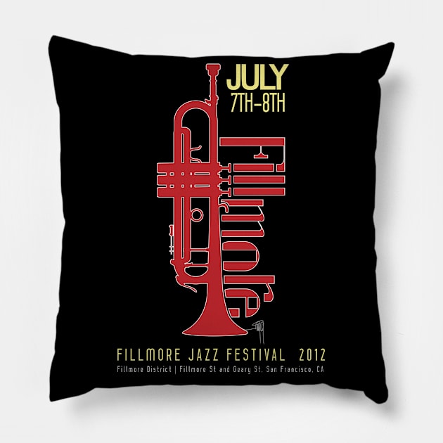 The Fillmore Jazz Festival Pillow by Jun Pagano