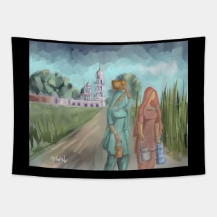 Punjabi village girls Tapestry