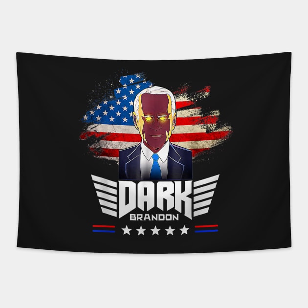 Dark Brandon funny Political America flag Tapestry by patelmillie51