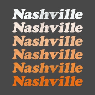 Nashville Tennessee Orange Retro Text T-Shirt