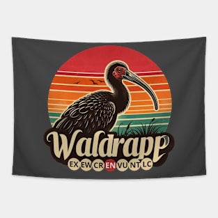 WALDRAPP (Geronticus eremita) critically endangered bird Tapestry