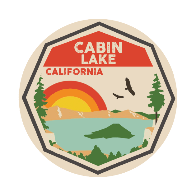 Cabin Lake California Colorful Scene by POD4