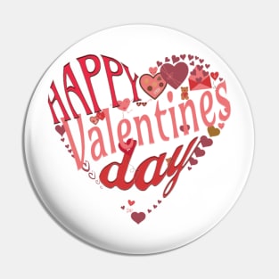 Happy Valentines Day,14 February , Red Heart Pin