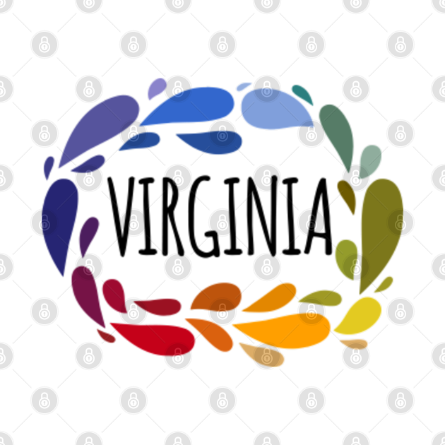 Virginia Name Cute Colorful T Named Virginia Virginia T Shirt Teepublic 9454