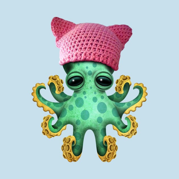 Cute Baby Octopus Wearing Pussy Hat by jeffbartels