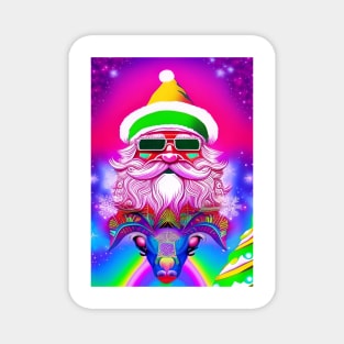 Retro Vintage Pink Santa Clause Magnet