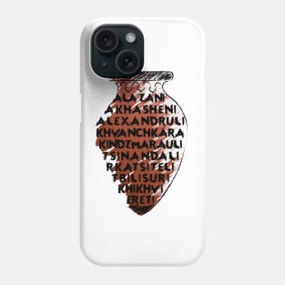 Georgian wine regions names in a shape of qvevri Phone Case