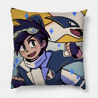 vaporwave anime aesthetic video game ethan luugia Pillow