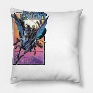 Black Knight Distressed Retro Design Pillow