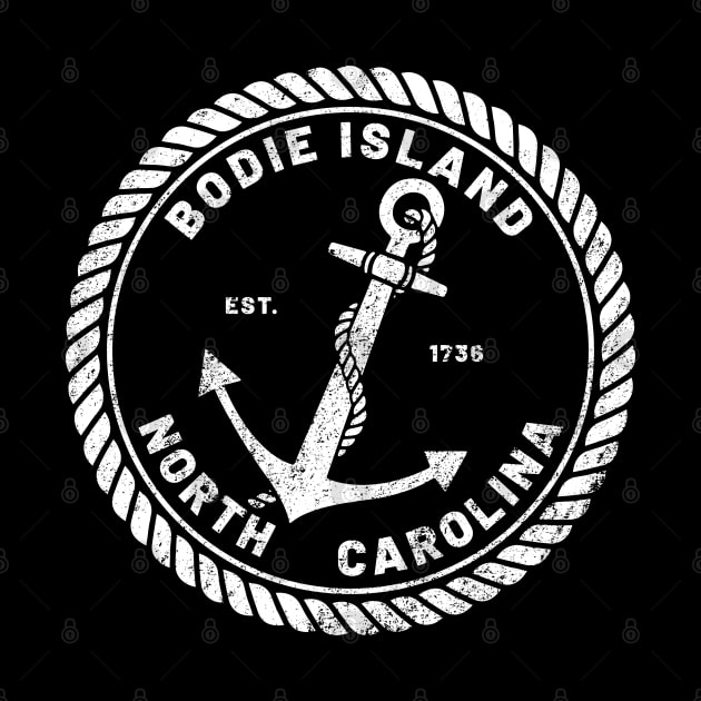 Vintage Anchor and Rope for Traveling to Bodie Island, North Carolina by Contentarama