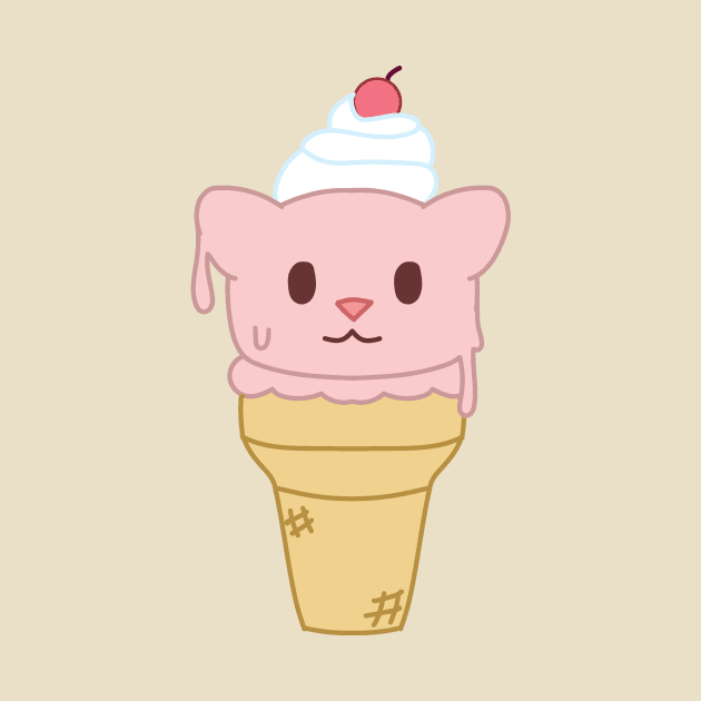 strawberry ice cream cat by chibifox