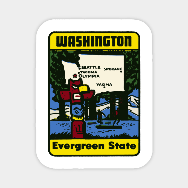 Vintage Washington State Decal Magnet by zsonn