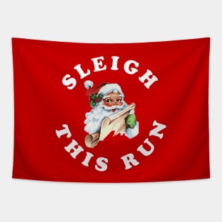 Christmas Running Sleigh This Run Runner Vintage Santa Tapestry