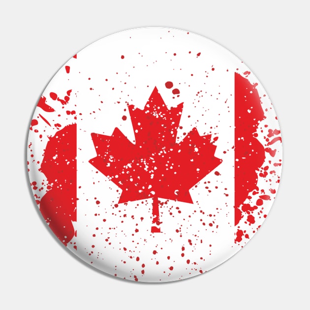 Grunge Canadian Flag Pin by Jamie Lee Art