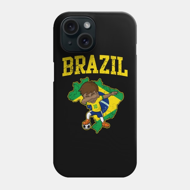 Brazil Soccer Football Boy Brazilian Flag Map Phone Case by E