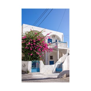 Greek house and bougainvillea. T-Shirt