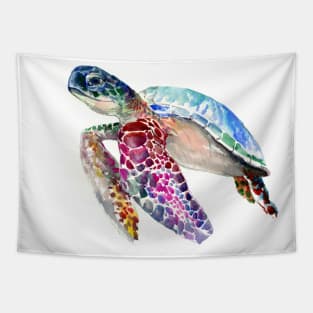 Sea Turtle, Rainbow colors Tapestry