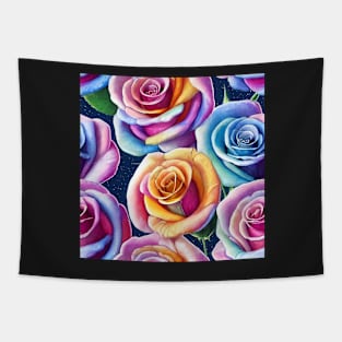 Watercolor rose pattern design Tapestry