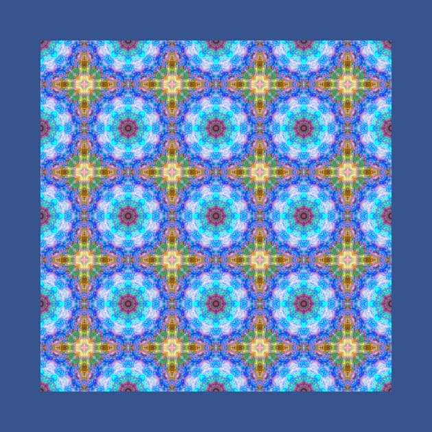 blue iridescent moroccan tile pattern by redwitchart