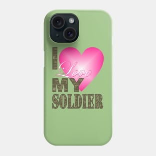 1980s camo camouflage I Love My Soldier Military Family Phone Case