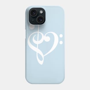 heart shaped treble and bass clef Phone Case