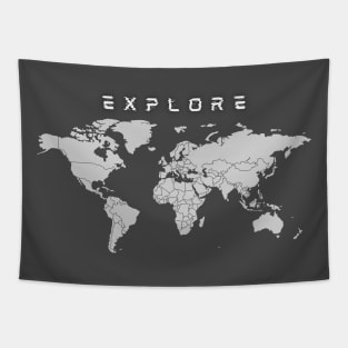 Explore World Map Tapestry