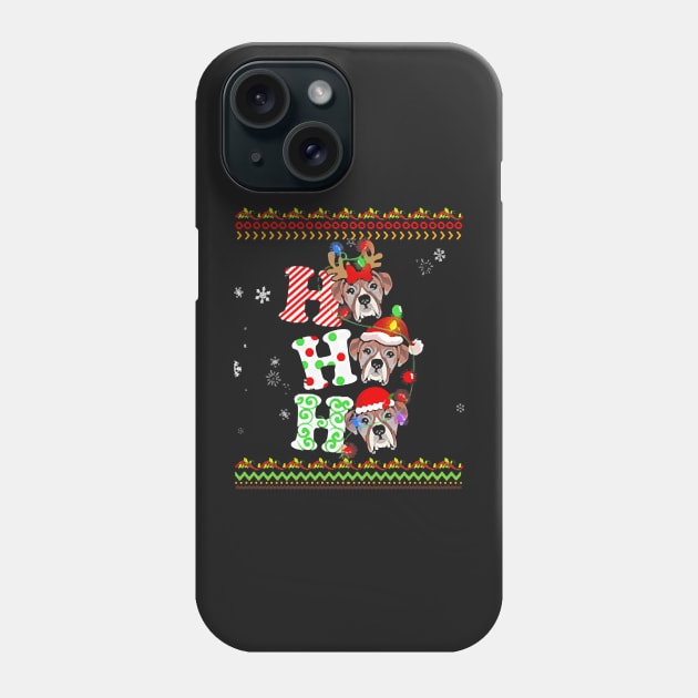 Boxer Dog Ho Ho Ho Phone Case by melinhsocson